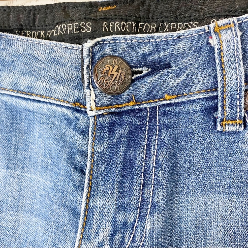 REROCK for EXPRESS Bootcut Raw Hem Ankle Jeans Size 8 - Picture 4 of 14